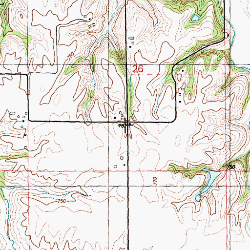 Topographic Map of East Buffalo Prairie School (historical), IL