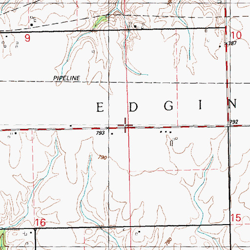 Topographic Map of Edgington Center School (historical), IL