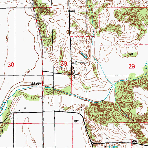 Topographic Map of Eliza Creek School (historical), IL