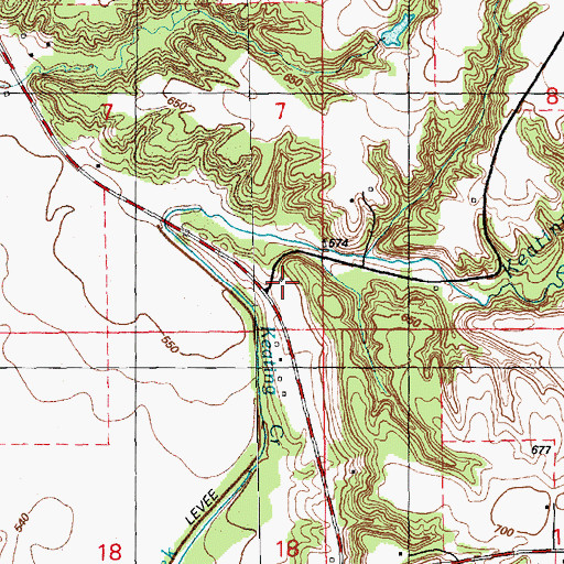 Topographic Map of Glancey School (historical), IL