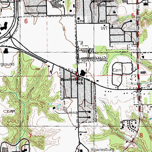 Topographic Map of Glendale (historical), IL
