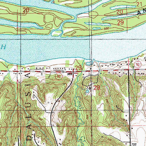 Topographic Map of Green Bush School (historical), IL