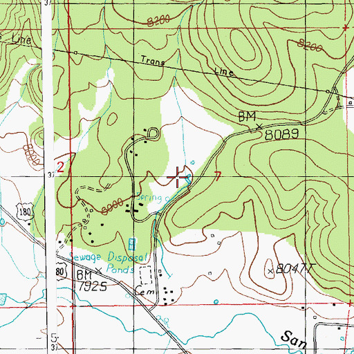 Topographic Map of Estes Tank, AZ