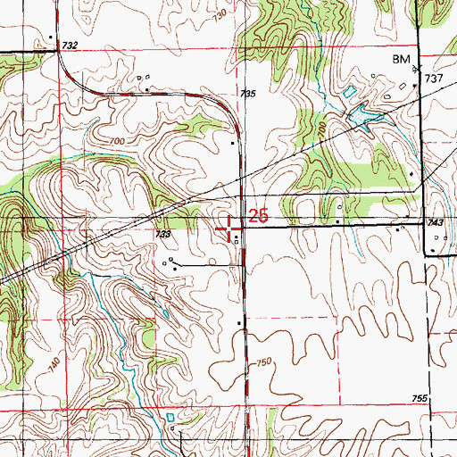 Topographic Map of Hazel Dell School (historical), IL
