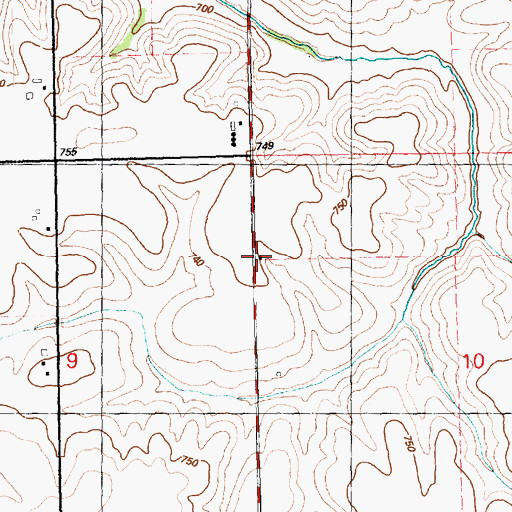 Topographic Map of King School (historical), IL