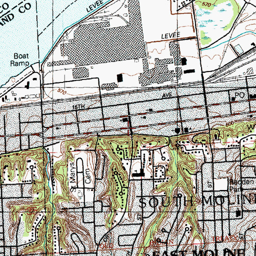 Topographic Map of Lincoln School (historical), IL