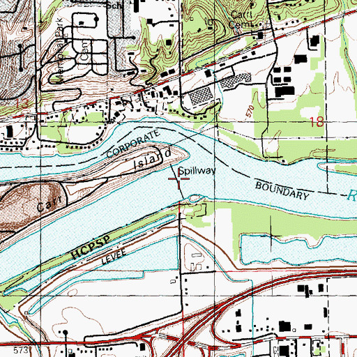 Topographic Map of Lock Number 30 (historical), IL