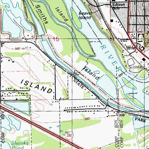 Topographic Map of Lock Number 31 (historical), IL