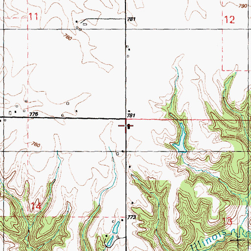 Topographic Map of Marston School (historical), IL