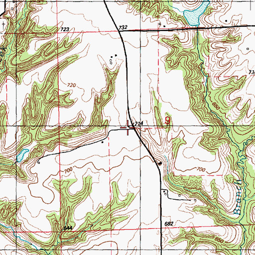 Topographic Map of Oak Dale School (historical), IL