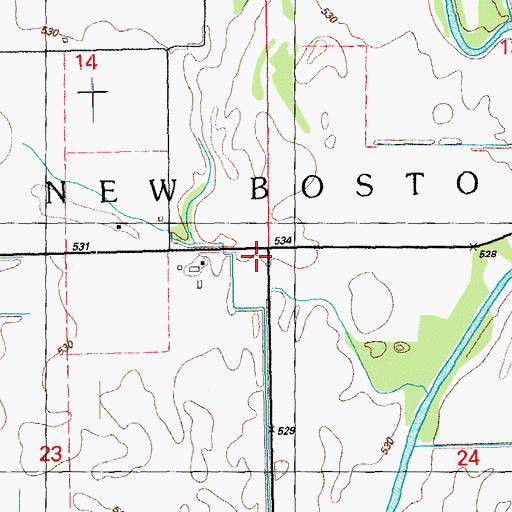 Topographic Map of Pin Oak School (historical), IL