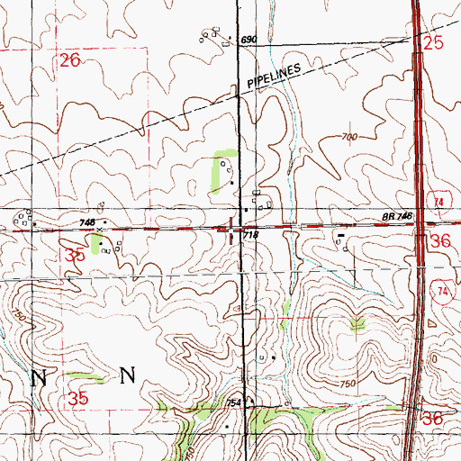 Topographic Map of Pleasant Valley School (historical), IL