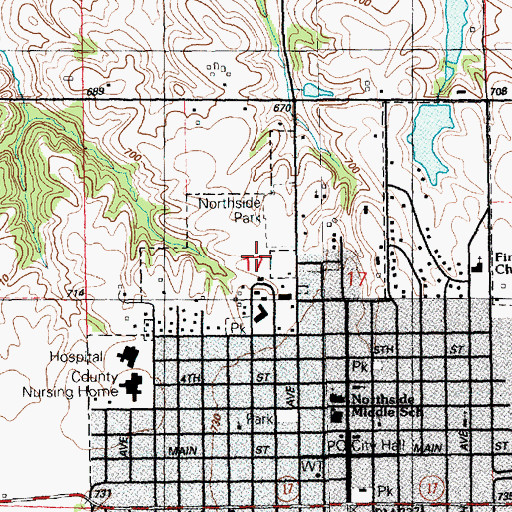 Topographic Map of Roosevelt Military Academy (historical), IL