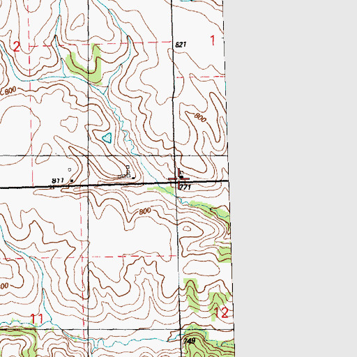 Topographic Map of Sipes School (historical), IL