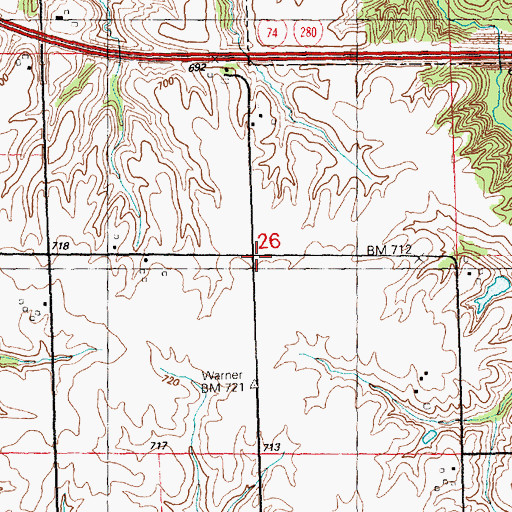 Topographic Map of Stewart School (historical), IL