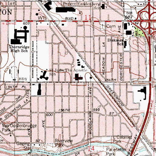 Topographic Map of Waterman School (historical), IL