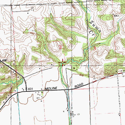 Topographic Map of Zuma Church (historical), IL
