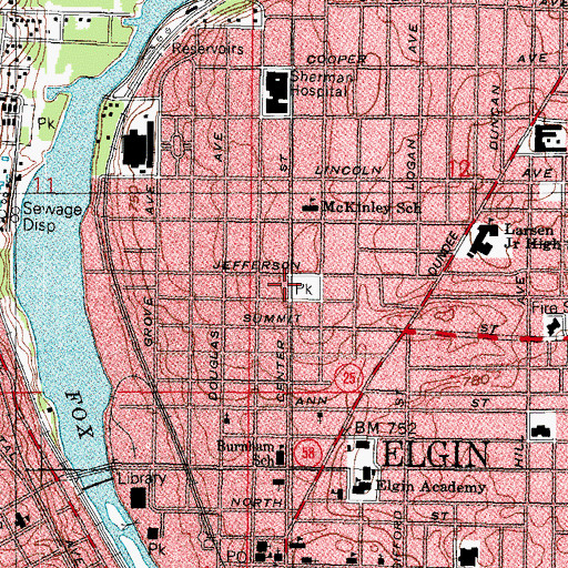 Topographic Map of Saint Francis Park, IL