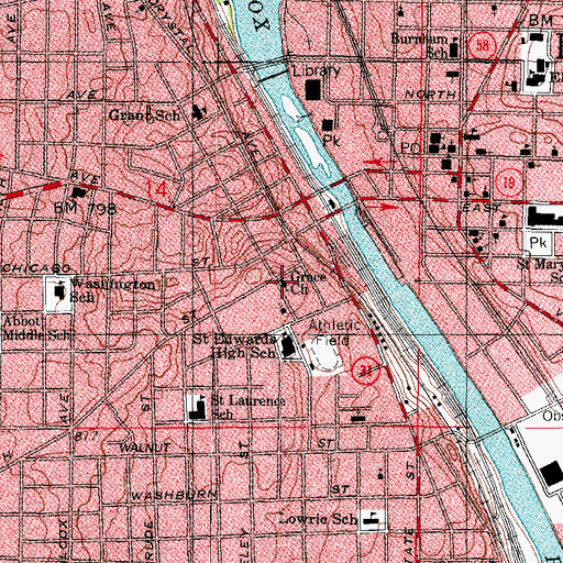 Topographic Map of Grace United Methodist Church, IL