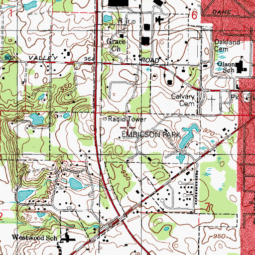 Topographic Map of Emricson Park, IL