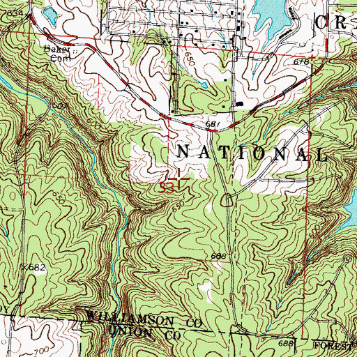 Topographic Map of Crab Orchard Wilderness, IL