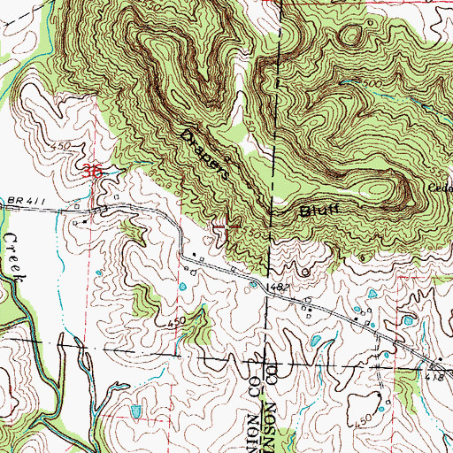 Topographic Map of Drapers Bluff Point of Interest, IL