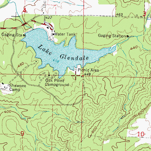 Topographic Map of Duck Bay Campground, IL
