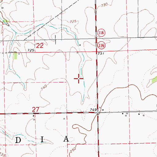Topographic Map of Horse Branch, IL