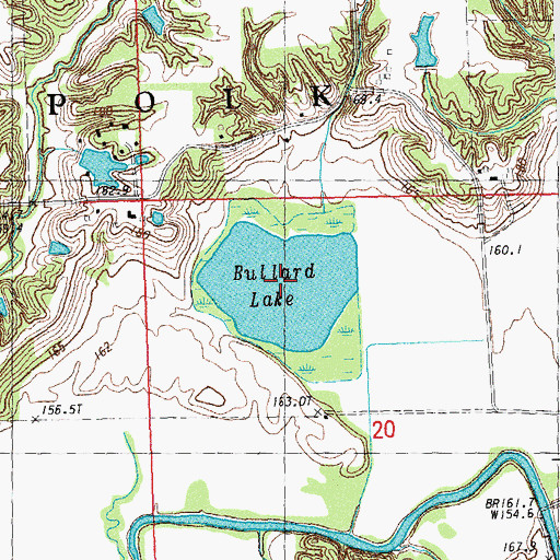 Topographic Map of Bullard Lake, IL