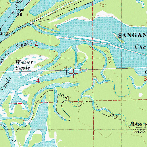 Topographic Map of River Swale, IL