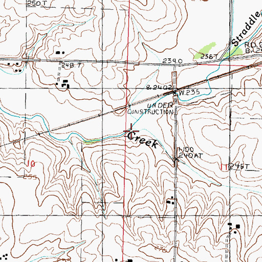 Topographic Map of Straddle Creek, IL