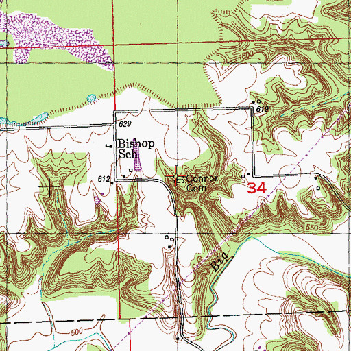 Topographic Map of Connor Cemetery, IL