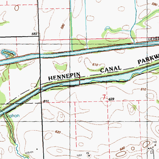 Topographic Map of Hennepin Canal, IL