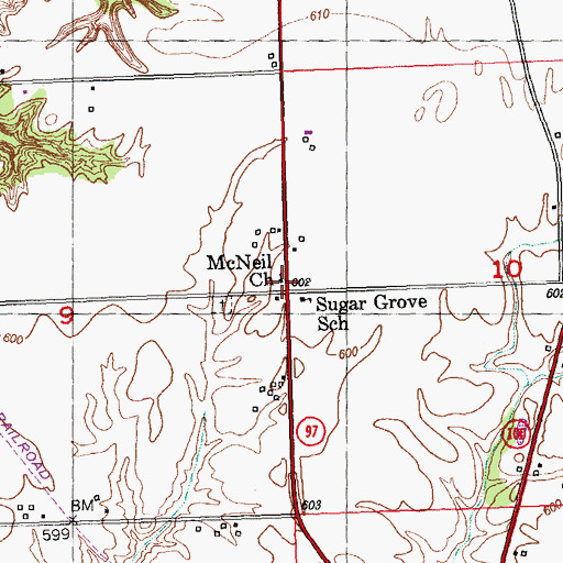 Topographic Map of McNeil Church, IL