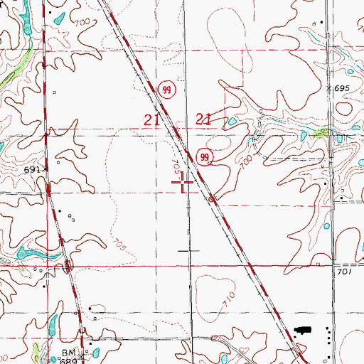 Topographic Map of Brown County, IL
