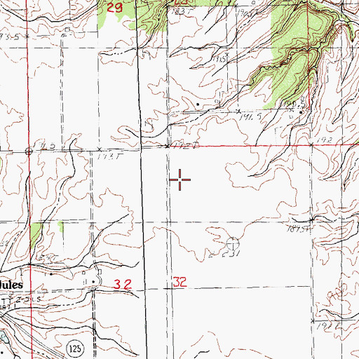 Topographic Map of Cass County, IL
