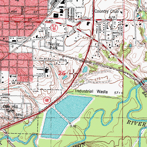 Topographic Map of Christian County, IL