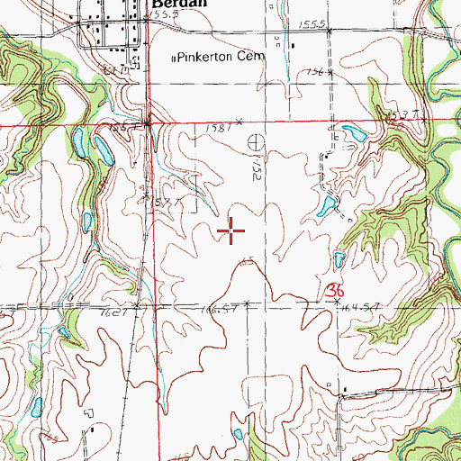 Topographic Map of Greene County, IL