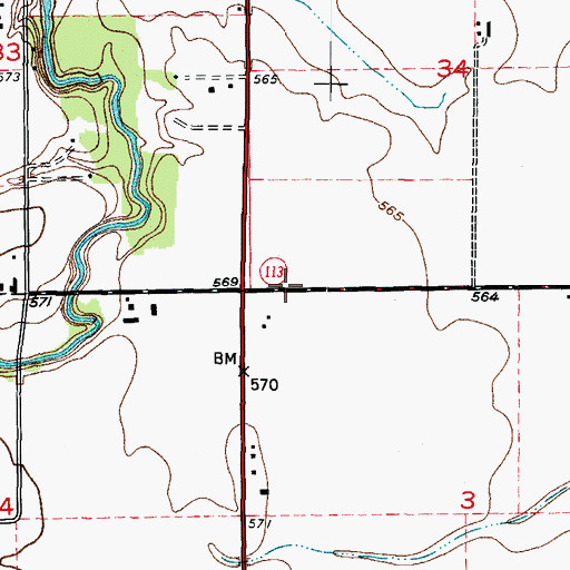 Topographic Map of Grundy County, IL