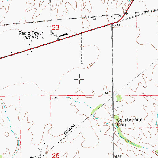 Topographic Map of Hancock County, IL