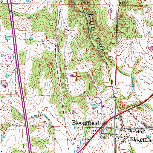 Topographic Map of Johnson County, IL