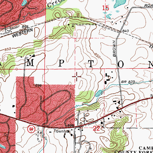 Topographic Map of Kane County, IL