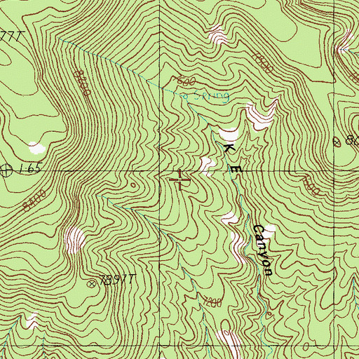 Topographic Map of Pumpkin Spring, AZ