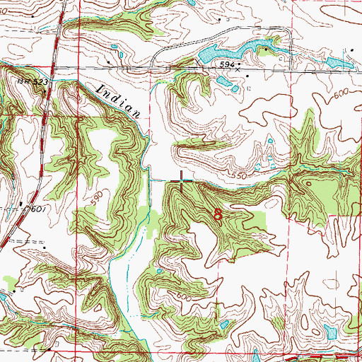 Topographic Map of Menard County, IL