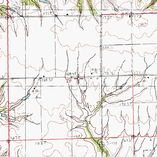 Topographic Map of Scott County, IL