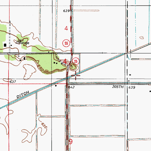 Topographic Map of Singleton Ditch, IN
