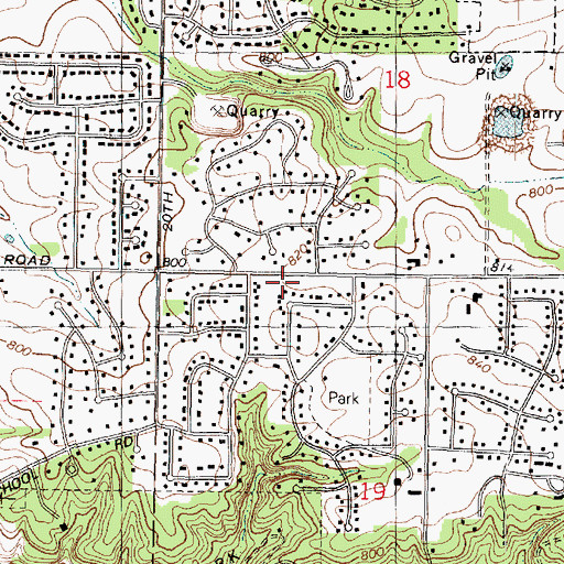 Topographic Map of Atwood Estates, IL