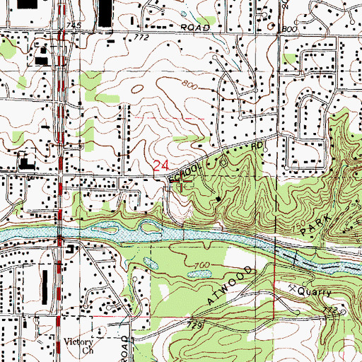 Topographic Map of New Milford Cemetery, IL