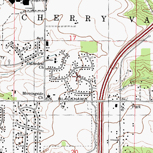 Topographic Map of Cathedral Baptist Church, IL
