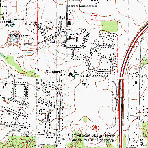 Topographic Map of Morningside Church, IL